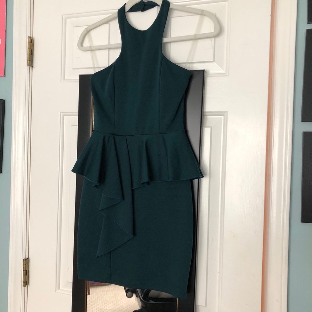 Solemio Emerald Green Halter Dress